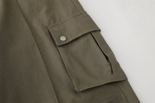 CHGG Loose Zipper Trim Straight-leg Cargo Pants KT1520 - KTchic