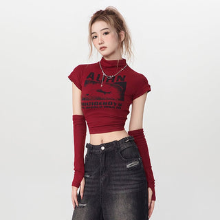 CHGG Retro Cropped Tank with Detachable Sleeves KT2768 - KTchic