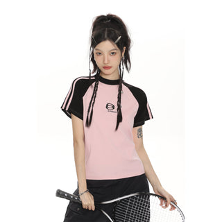 CHGG Short Sleeve Striped Spicy Girl T-shirt KT1575 - KTchic