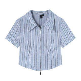 CHGG Striped Short Sleeve Spicy Girl Shirt KT1526 - KTchic