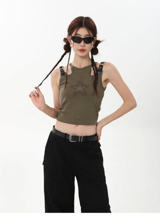 CHGG Sweet Spice Girl Sleeveless Suspender Vest KT1390