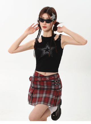 CHGG Sweet Spice Girl Sleeveless Suspender Vest KT1390