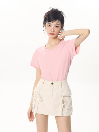CHGG U Neck Short Sleeve Spicy Girl T-shirt KT1424 - KTchic