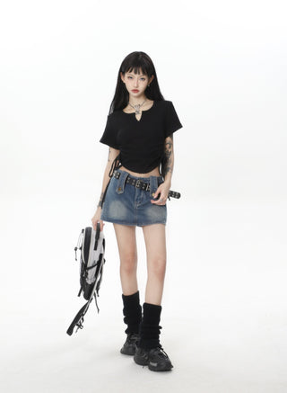 CHGG V-Neck Short Sleeve Spicy Girl T-shirt KT1543