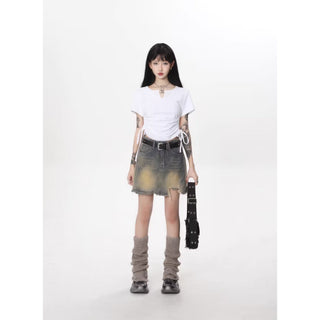 CHGG V-Neck Short Sleeve Spicy Girl T-shirt KT1543