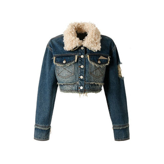 Denim Suit Short Jacket Ripped Pants Two-piece Set KT2929