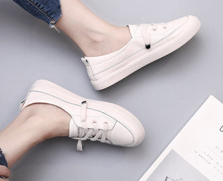 JP Breathable Shallow Cut Flat Bottom Small White Shoes KT2087 - KTchic