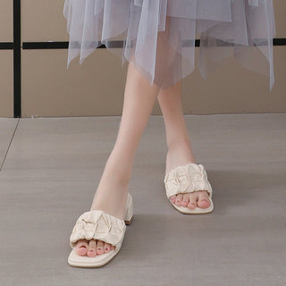JP High Heels, Thick Heels, One Step Square Head Slippers KT2132 - KTchic