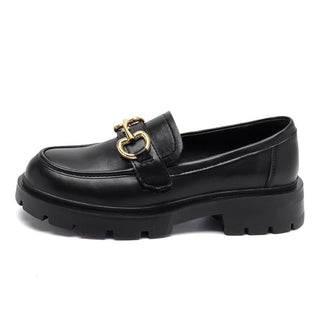 JP Leather Thick Heels Black Loafers KT2399 - KTchic