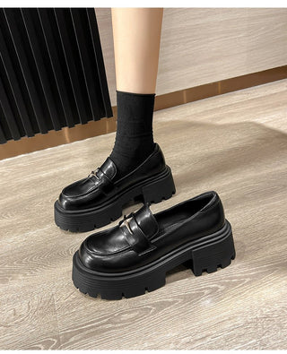 JP One-pedal Soft-soled Platform Small Leather Shoes KT2593