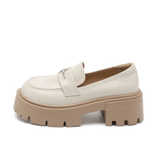 JP One-pedal Soft-soled Platform Small Leather Shoes KT2593