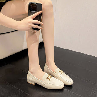 JP Soft-soled, Square-toe, One-pedal, Small Leather Shoes KT2587 - KTchic