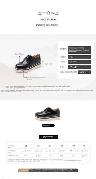 JP Thick Sole Soft Sole Black Small Leather Shoe KT2548 - KTchic
