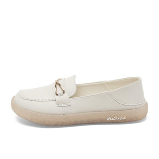 JP White Soft Sole Pedal Small Leather Shoes KT2292 - KTchic