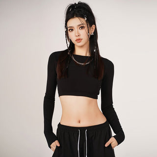 MC Miracle Backless Sexy Long Sleeve T-shirt KT1716 - KTchic