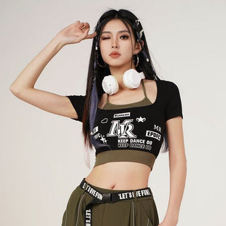 MC Miracle Sports Letter Printed Short Sleeve T-shirt KT1742