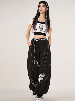 MC Miracle Sports Letter Printed Short Sleeve T-shirt KT1742