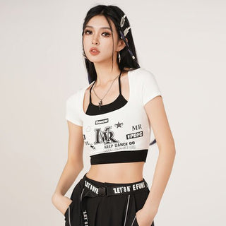 MC Miracle Sports Letter Printed Short Sleeve T-shirt KT1742