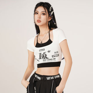 MC Miracle Sports Letter Printed Short Sleeve T-shirt KT1742