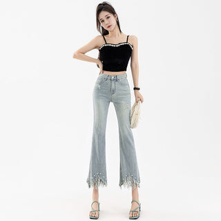 MDH High-rise Stretch Cropped Flared Trouser KT910 - KTchic