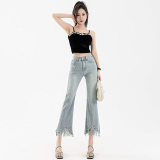 MDH High-rise Stretch Cropped Flared Trouser KT910 - KTchic