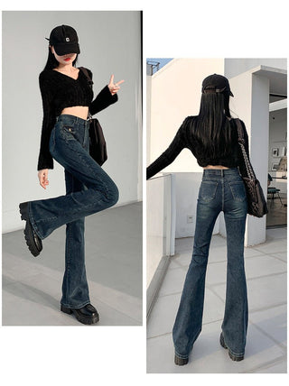 MDH Micro Flared High Waist Double Pocket Flared pants KT941 - KTchic