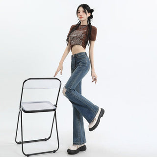 MDH Perforated Slim Flared pants KT919 - KTchic