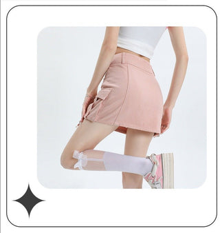 MDH Pink Work Outfit Anti Glare Wrap Skirt KT885 - KTchic