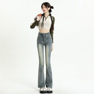 MDH Slim Flared Trousers with High Waist KT922 - KTchic