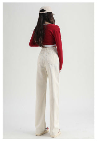 MDH Straight Tube Design with A Slim and Drooping Feel Wide Leg Pant KT1078 - KTchic