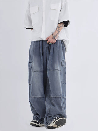 PRLM Casual Denim Loose Wide-leg Pants KT2737
