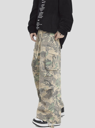PRLM Couple Camo Leaf Pattern Casual Pants KT1935