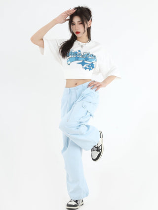 PRLM Couple Drawstring Multi-pocket Casual Pants KT1925