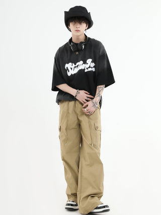 PRLM Couple Drawstring Multi-pocket Casual Pants KT1925