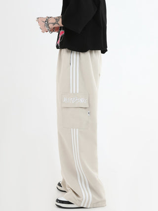 PRLM Couple Side Stripe Work Suit Casual Pants KT1909