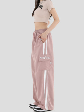 PRLM Couple Side Stripe Work Suit Casual Pants KT1909