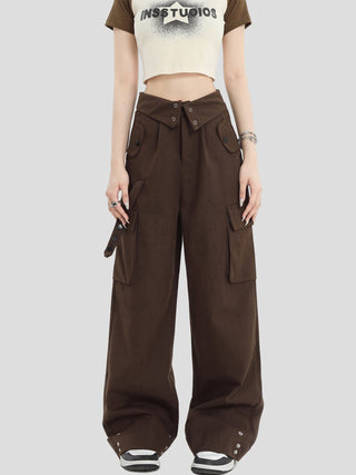 PRLM Couple Straight-leg Cargo Slacks KT1931