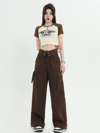 PRLM Couple Straight-leg Cargo Slacks KT1931