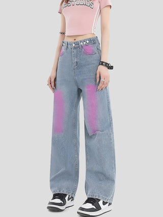 PRLM Graffiti Ripped Loose Jeans KT2733