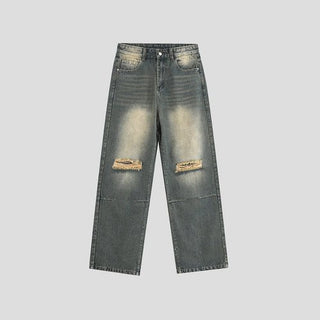 PRLM Hole Loose Straight Jeans KT2730 - KTchic