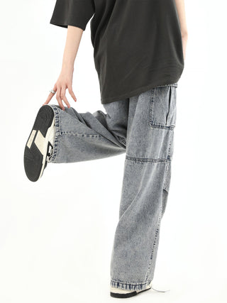 PRLM Jeans Loose Straight Casual Pants KT2715