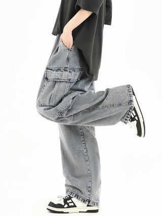 PRLM Jeans Loose Straight Casual Pants KT2715