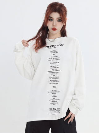 PRLM Long Sleeve Loose Print T-shirt KT1973