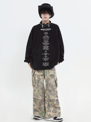 PRLM Long Sleeve Loose Print T-shirt KT1973