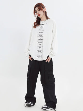 PRLM Long Sleeve Loose Print T-shirt KT1973