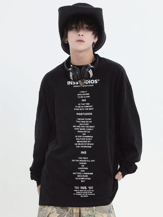 PRLM Long Sleeve Loose Print T-shirt KT1973
