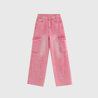 PRLM Pink Loose Straight Jeans KT2750