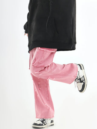 PRLM Pink Loose Straight Jeans KT2750 - KTchic