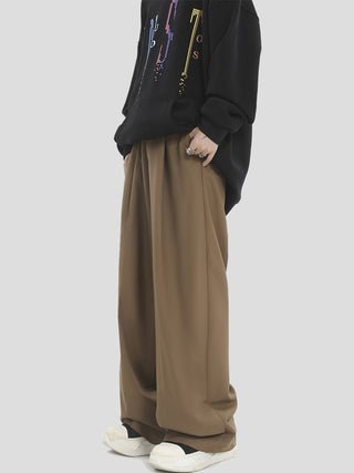 PRLM Pleated Casual Loose Straight Leg Pants KT2701