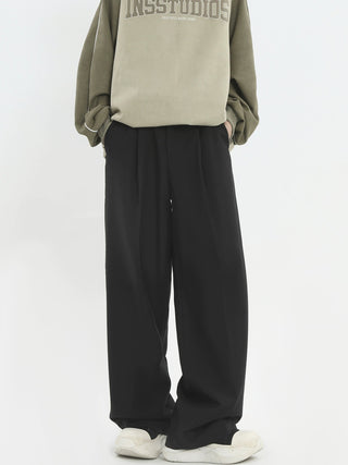 PRLM Pleated Casual Loose Straight Leg Pants KT2701